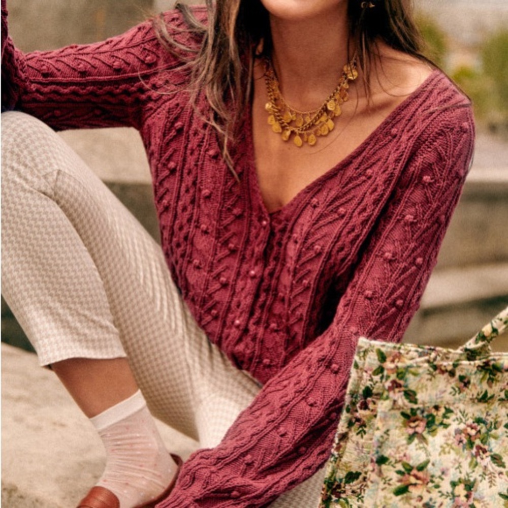 Sézane Beryl Cardigan Rosewood S